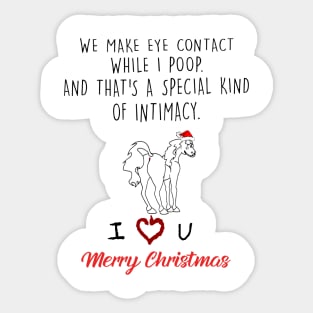 Funny Horse We Make Eye Contact While I Poop Christmas Sticker